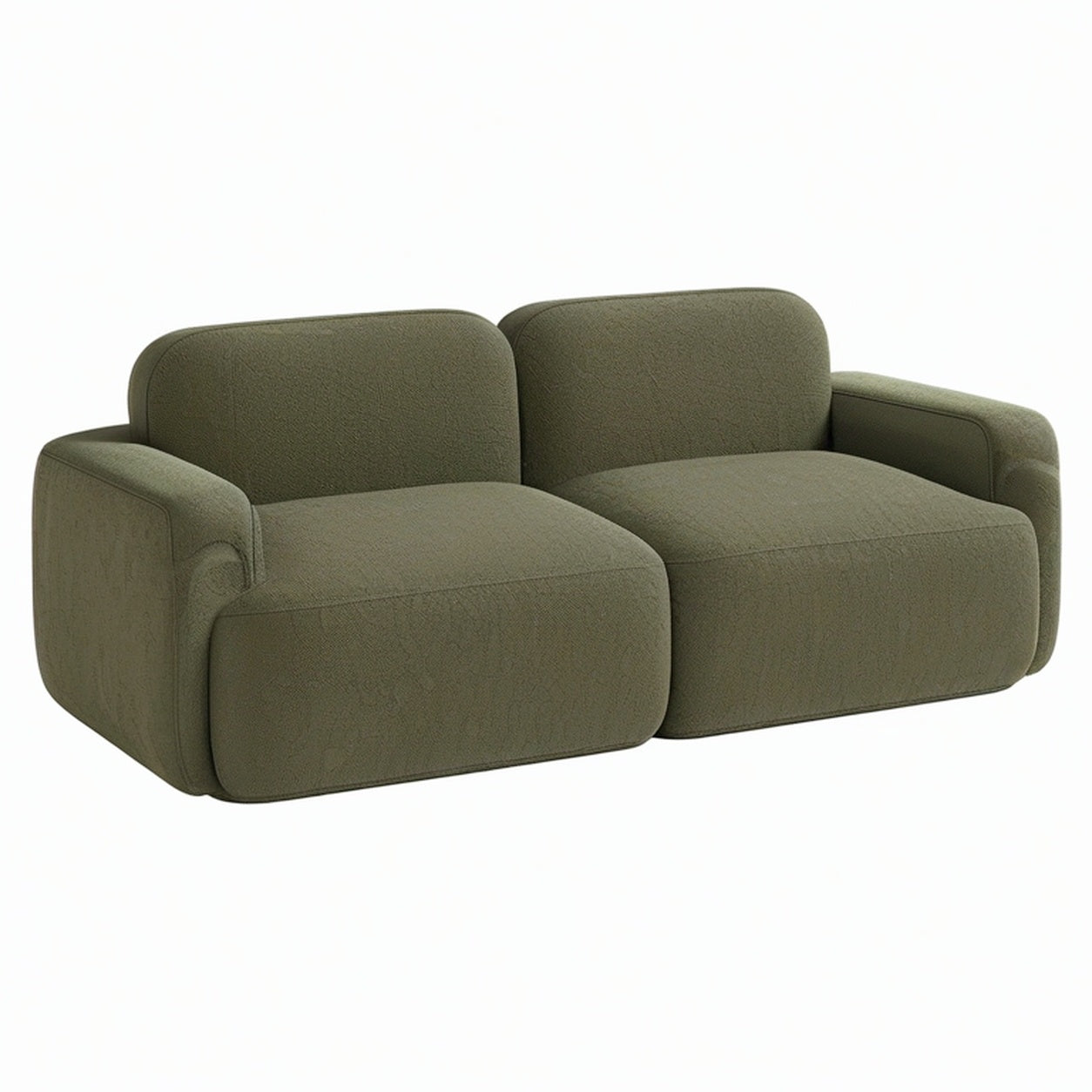 Divano a 2 Posti in Tessuto Bouclé Verde