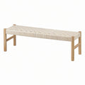 Panca in legno e corda intrecciata rovere 120x40x45cm beige
