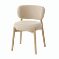 Sedia in legno di faggio e tessuto beige