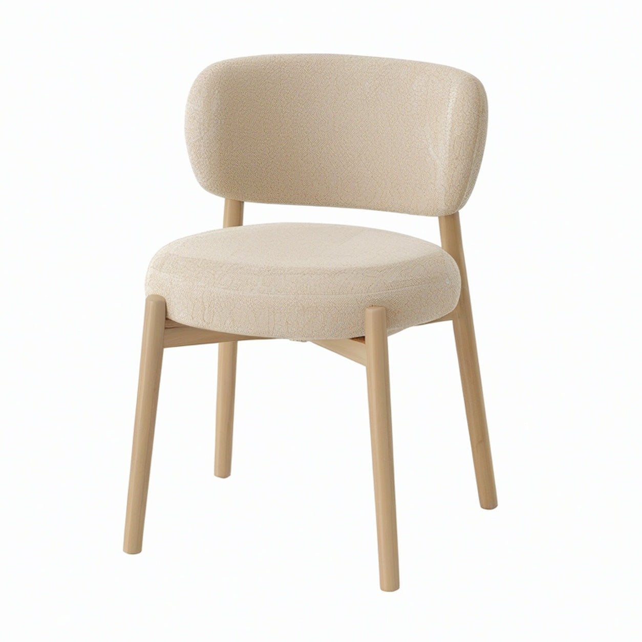 Sedia in legno di faggio e tessuto beige